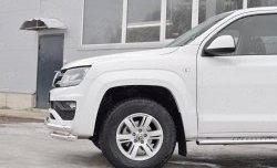 17 849 р. Защита переднего бампера (Ø63 мм с углами, нержавейка) SLITKOFF Volkswagen Amarok рестайлинг (2016-2022)  с доставкой в г. Вологда. Увеличить фотографию 3