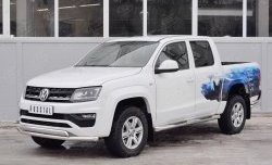 14 749 р. Защита переднего бампера (2 трубыØ63 и 75х42 мм, нержавейка) Russtal Volkswagen Amarok рестайлинг (2016-2022)  с доставкой в г. Вологда. Увеличить фотографию 2
