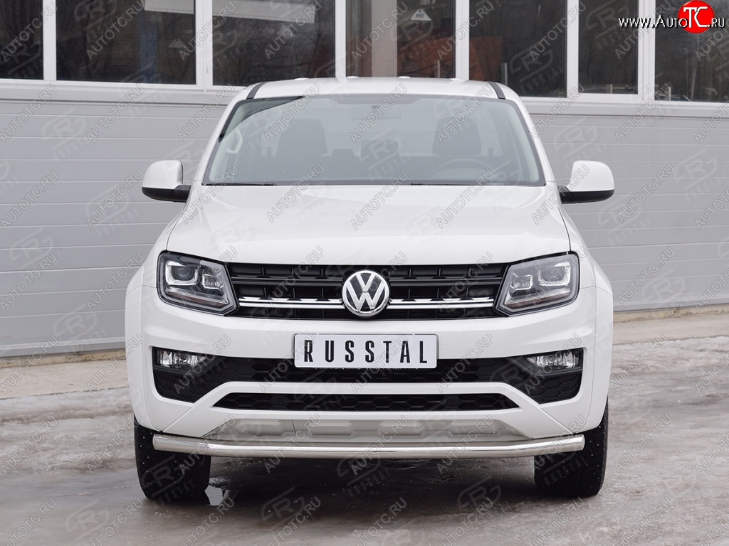 13 999 р. Защита переднего бампера (Ø63 мм, нержавейка) SLITKOFF Volkswagen Amarok рестайлинг (2016-2022)  с доставкой в г. Вологда