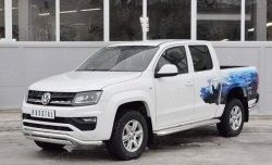15 799 р. Защита переднего бампера (2 трубы Ø63 и 75х42 мм, нержавейка) Russtal Volkswagen Amarok рестайлинг (2016-2022)  с доставкой в г. Вологда. Увеличить фотографию 2