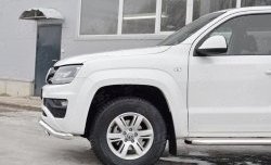 15 799 р. Защита переднего бампера (2 трубы Ø63 и 75х42 мм, нержавейка) Russtal Volkswagen Amarok рестайлинг (2016-2022)  с доставкой в г. Вологда. Увеличить фотографию 4