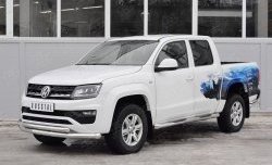 19 999 р. Защита переднего бампера (2 трубыØ76 и 63 мм, нержавейка) SLITKOFF Volkswagen Amarok рестайлинг (2016-2022)  с доставкой в г. Вологда. Увеличить фотографию 2