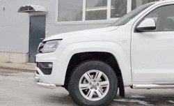 19 999 р. Защита переднего бампера (2 трубыØ76 и 63 мм, нержавейка) SLITKOFF Volkswagen Amarok рестайлинг (2016-2022)  с доставкой в г. Вологда. Увеличить фотографию 4