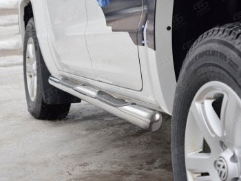 24 549 р. Защита порогов SLITKOFF из трубы d76 мм с пластиковыми вставками для ног v3 Volkswagen Amarok рестайлинг (2016-2022)  с доставкой в г. Вологда. Увеличить фотографию 2