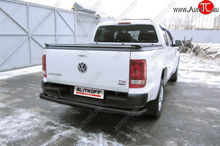 13 999 р. Защита задняя Slitkoff Volkswagen Amarok рестайлинг (2016-2022) (Цвет: серебристый)  с доставкой в г. Вологда