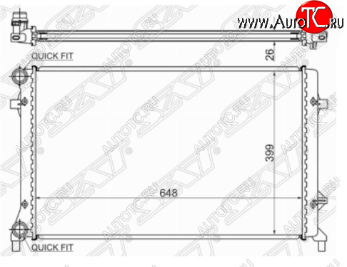 3 099 р. Радиатор SAT (трубчатый, 1.4/1.6/1.8/2.0/2.5) Audi A3 8P1 хэтчбэк 3 дв. дорестайлинг (2003-2005)  с доставкой в г. Вологда