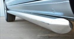 79 999 р. Защита порогов из круглой трубы диаметром 63 мм (рестайлинг) Russtal Volkswagen Caddy 2K дорестайлинг (2003-2010) (Защита порогов с со скосами на торцах (вариант 1))  с доставкой в г. Вологда. Увеличить фотографию 3