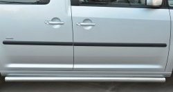 79 999 р. Защита порогов из круглой трубы диаметром 63 мм (рестайлинг) Russtal Volkswagen Caddy 2K дорестайлинг (2003-2010) (Защита порогов с со скосами на торцах (вариант 1))  с доставкой в г. Вологда. Увеличить фотографию 5