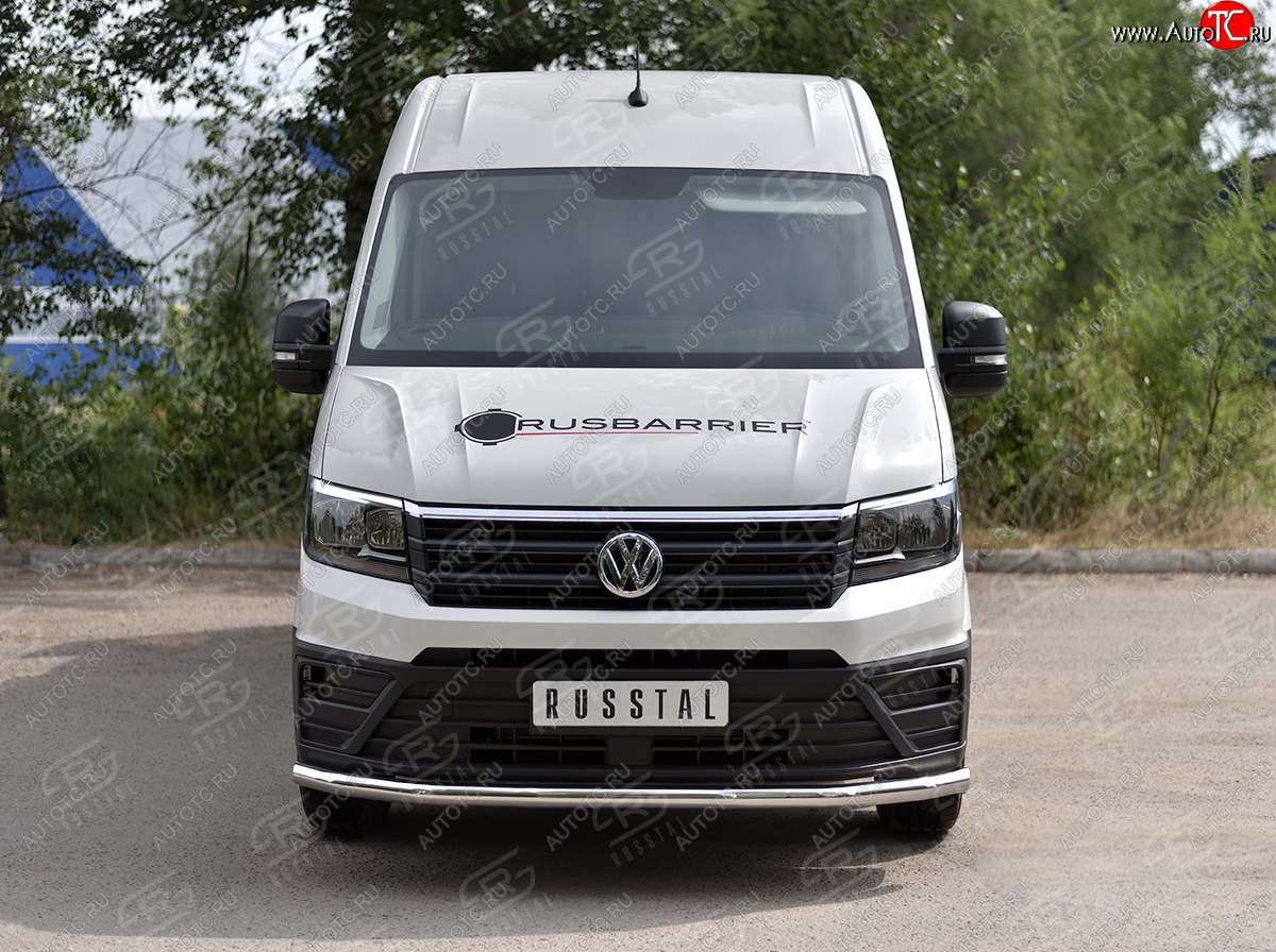 18 949 р. Защита переднего бампера (Ø63 мм, нержавейка) SLITKOFF Volkswagen Crafter 2 (2017-2025)  с доставкой в г. Вологда