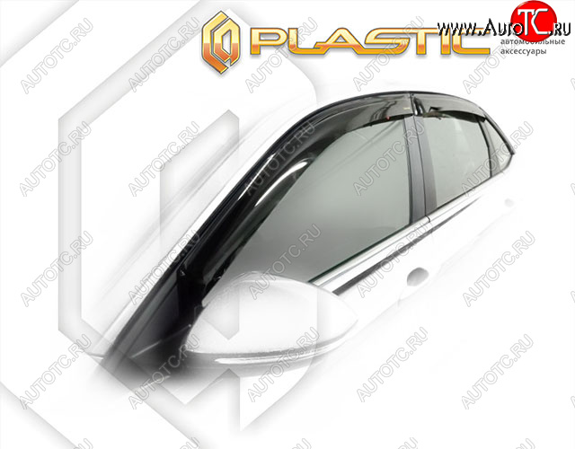 2 099 р. Дефлектора окон на CA-Plastic Volkswagen Jetta A7 седан дорестайлинг (2018-2022) (Classic полупрозрачный, Без хром молдинга)  с доставкой в г. Вологда