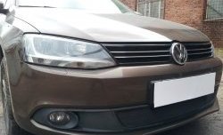 1 469 р. Сетка на бампер Russtal (черная) Volkswagen Jetta A6 седан дорестайлинг (2011-2015)  с доставкой в г. Вологда. Увеличить фотографию 3