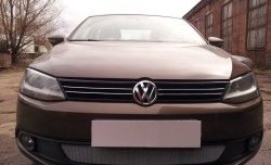 1 539 р. Сетка на бампер Russtal (хром) Volkswagen Jetta A6 седан дорестайлинг (2011-2015)  с доставкой в г. Вологда. Увеличить фотографию 2