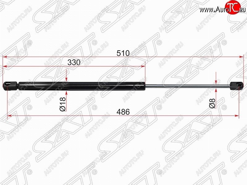 589 р. Газовый упор крышки багажника SAT Volkswagen Jetta A6 седан рестайлинг (2015-2018)  с доставкой в г. Вологда