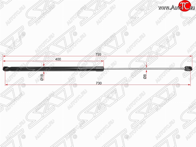 769 р. Газовый упор капота SAT Volkswagen Passat B8 седан дорестайлинг (2015-2019)  с доставкой в г. Вологда