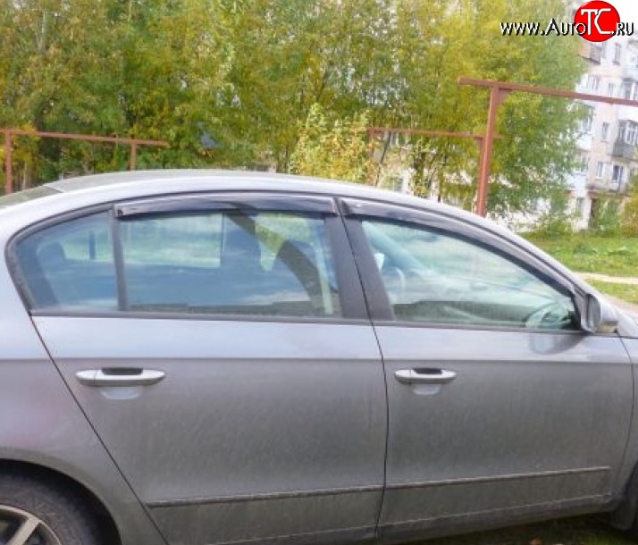 999 р. Комплект дефлекторов окон (ветровиков) 4 шт. Variant Russtal Volkswagen Passat B6 седан (2005-2011)  с доставкой в г. Вологда