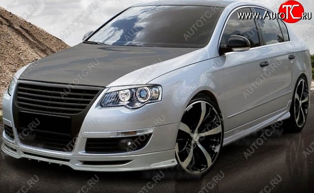 7 799 р. Накладка на передний бампер CT Volkswagen Passat B6 седан (2005-2011) (Неокрашенная)  с доставкой в г. Вологда