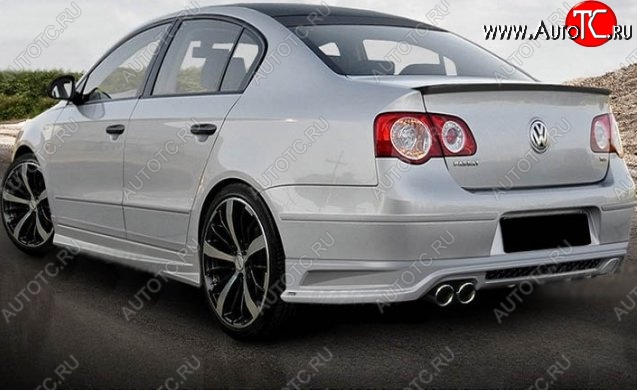 7 799 р. Накладка на задний бампер CT Volkswagen Passat B6 седан (2005-2011) (Неокрашенная)  с доставкой в г. Вологда