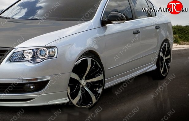 7 749 р. Пороги накладки CT Volkswagen Passat B6 седан (2005-2011) (Неокрашенные)  с доставкой в г. Вологда