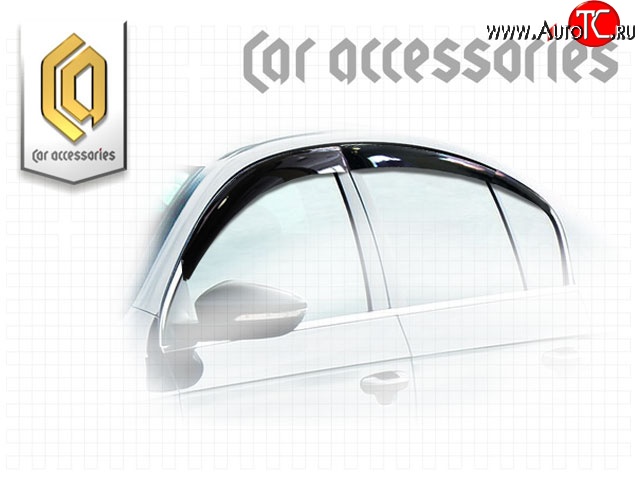 2 199 р. Комплект дефлекторов окон CA Plastic Volkswagen Passat B7 седан (2010-2015) (Classic полупрозрачный, Без хром.молдинга)  с доставкой в г. Вологда