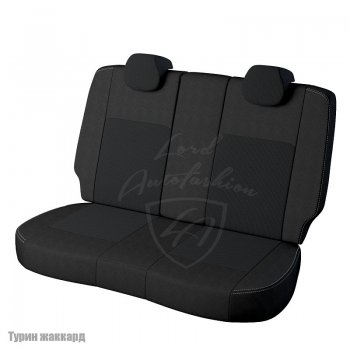 6 749 р. Чехлы для сидений Lord Autofashion Турин (жаккард, сплошная спинка) Volkswagen Polo 5 седан дорестайлинг (2009-2015) (Черный, вставка Эльбрус)  с доставкой в г. Вологда. Увеличить фотографию 2