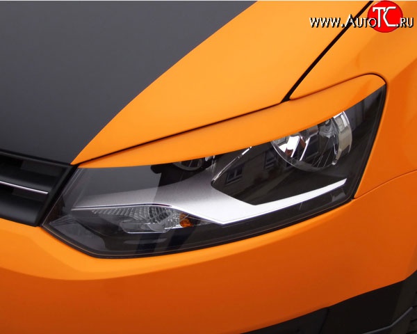 439 р. Реснички JeDesign на фары Volkswagen Polo 5 седан дорестайлинг (2009-2015) (Неокрашенные)  с доставкой в г. Вологда