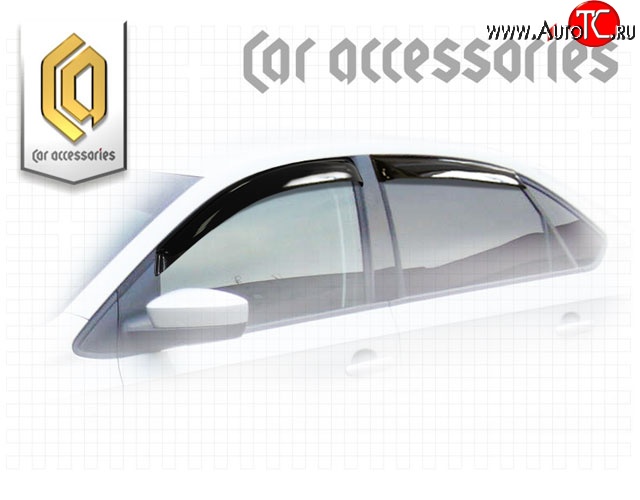 1 899 р. Комплект дефлекторов окон CA Plastic Volkswagen Polo 5 седан дорестайлинг (2009-2015) (Classic полупрозрачный, Без хром.молдинга)  с доставкой в г. Вологда