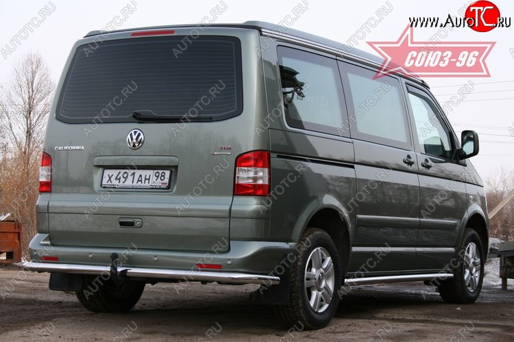 10 844 р. Защита заднего бампера Souz-96 (d60) Volkswagen Transporter T5 дорестайлинг (2003-2009)  с доставкой в г. Вологда