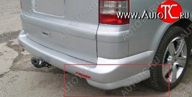 7 699 р. Накладки на задний бампер CT Volkswagen Transporter T5 дорестайлинг (2003-2009) (Неокрашенная)  с доставкой в г. Вологда