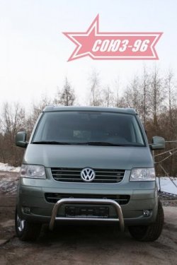 12 959 р. Защита переднего бампера Souz-96 (d60) Volkswagen Transporter T5 дорестайлинг (2003-2009)  с доставкой в г. Вологда. Увеличить фотографию 3