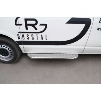 27 949 р. Широкая защита порогов с трубой d42 мм SLITKOFF v2 Volkswagen Transporter T5 дорестайлинг (2003-2009)  с доставкой в г. Вологда. Увеличить фотографию 3