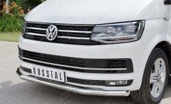 17 499 р. Защита переднего бампера (Ø63 мм, нержавейка) SLITKOFF Volkswagen Caravelle T6 дорестайлинг (2015-2019)  с доставкой в г. Вологда. Увеличить фотографию 2
