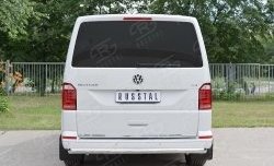 15 799 р. Защита заднего бампера (Ø63 мм, нержавейка, длинная база) SLITKOFF Volkswagen Transporter T6 дорестайлинг (2015-2019)  с доставкой в г. Вологда. Увеличить фотографию 2