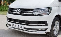 17 499 р. Защита переднего бампера (Ø63 мм, нержавейка, короткая база) SLITKOFF Volkswagen Multivan T6 дорестайлинг (2016-2019)  с доставкой в г. Вологда. Увеличить фотографию 2