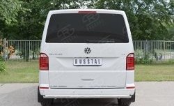 15 799 р. Защита заднего бампера (Ø63 мм, нержавейка, короткая база) SLITKOFF Volkswagen Transporter T6 дорестайлинг (2015-2019)  с доставкой в г. Вологда. Увеличить фотографию 2
