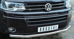 17 499 р. Одинарная защита переднего бампера диаметром 63 мм (Multivan-Caravelle) SLITKOFF Volkswagen Caravelle T5 рестайлинг (2009-2015)  с доставкой в г. Вологда. Увеличить фотографию 2