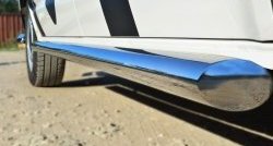 8 299 р. Правая защита порогов из круглой трубы диаметром 63 мм Russtal Volkswagen Transporter T6 дорестайлинг (2015-2019) (Защита порогов с со скосами на торцах (вариант 1))  с доставкой в г. Вологда. Увеличить фотографию 3