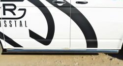 8 299 р. Правая защита порогов из круглой трубы диаметром 63 мм Russtal Volkswagen Transporter T6 дорестайлинг (2015-2019) (Защита порогов с со скосами на торцах (вариант 1))  с доставкой в г. Вологда. Увеличить фотографию 4