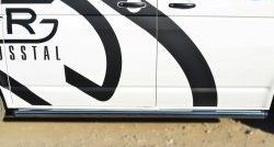 8 299 р. Правая защита порогов из круглой трубы диаметром 63 мм Russtal Volkswagen Transporter T6 дорестайлинг (2015-2019) (Защита порогов с со скосами на торцах (вариант 1))  с доставкой в г. Вологда. Увеличить фотографию 5