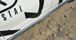 8 299 р. Правая защита порогов из круглой трубы диаметром 63 мм Russtal Volkswagen Transporter T6 дорестайлинг (2015-2019) (Защита порогов с со скосами на торцах (вариант 1))  с доставкой в г. Вологда. Увеличить фотографию 6