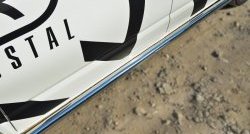 8 299 р. Правая защита порогов из круглой трубы диаметром 63 мм Russtal Volkswagen Transporter T6 дорестайлинг (2015-2019) (Защита порогов с со скосами на торцах (вариант 1))  с доставкой в г. Вологда. Увеличить фотографию 9