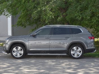 21 099 р. Пороги труба 120х60 Russtal (овал с проступью) Volkswagen Teramont CA1 дорестайлинг (2016-2020)  с доставкой в г. Вологда. Увеличить фотографию 2