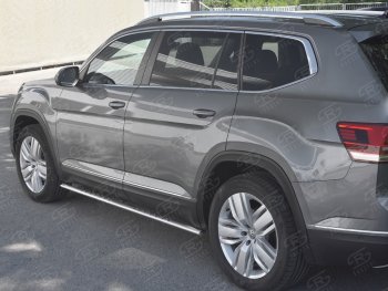 18 299 р. Пороги труба 75х42 Russtal (овал с проступью) Volkswagen Teramont CA1 дорестайлинг (2016-2020)  с доставкой в г. Вологда. Увеличить фотографию 3
