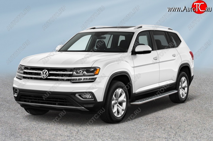 25 699 р. Пороги с листом d57 Slitkoff Volkswagen Teramont CA1 дорестайлинг (2016-2020) (Цвет: нержавеющая полированная сталь)  с доставкой в г. Вологда