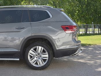 24 649 р. Защита заднего бампера (Ø42 мм, волна+зубы, нержавейка) SLITKOFF Volkswagen Teramont CA1 дорестайлинг (2016-2020)  с доставкой в г. Вологда. Увеличить фотографию 3