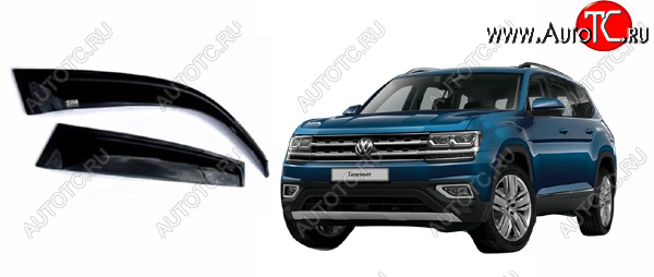 2 989 р. Дефлектора окон SIM Volkswagen Teramont CA1 дорестайлинг (2016-2020)  с доставкой в г. Вологда