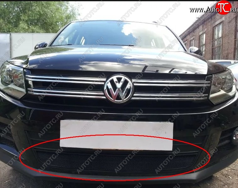2 699 р. Защитная решётка в воздуховод автомобиля Russtal (черная) Volkswagen Tiguan Mk2 дорестайлинг (2016-2020)  с доставкой в г. Вологда