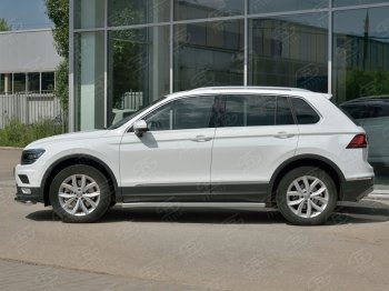 19 999 р. Защита порогов из круглой трубы диаметром 63 мм SLITKOFF v3 Volkswagen Tiguan Mk2 дорестайлинг (2016-2020)  с доставкой в г. Вологда. Увеличить фотографию 3