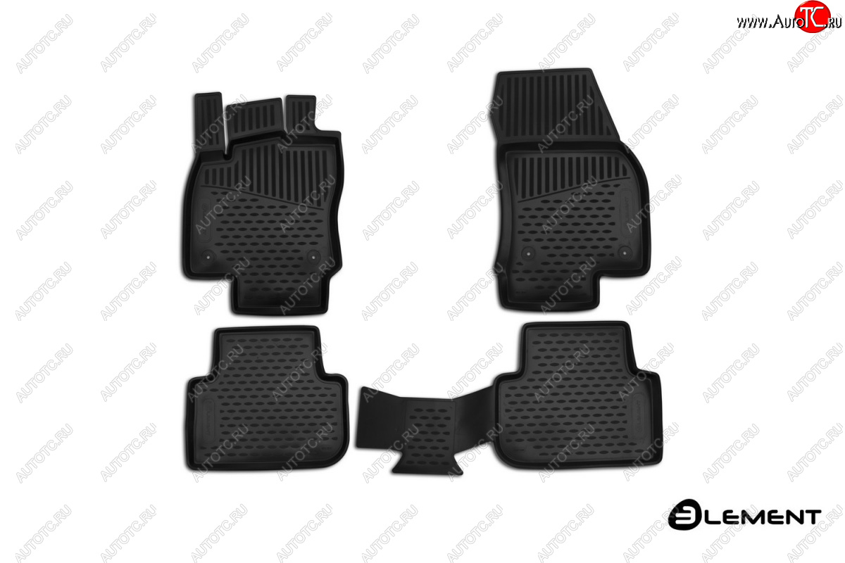 2 799 р. Комплект ковриков салона Element (полиуретан) 5 дверей Volkswagen Tiguan Mk2 рестайлинг (2020-2022) (Черные)  с доставкой в г. Вологда