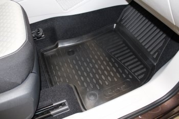 2 799 р. Комплект ковриков салона Element (полиуретан) 5 дверей Volkswagen Tiguan Mk2 рестайлинг (2020-2022) (Черные)  с доставкой в г. Вологда. Увеличить фотографию 3
