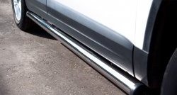 12 299 р. Защита порогов из круглой трубы диаметром 63 мм (Track & Field) Russtal Volkswagen Tiguan NF рестайлинг (2011-2017) (Защита порогов с со скосами на торцах (вариант 1))  с доставкой в г. Вологда. Увеличить фотографию 6